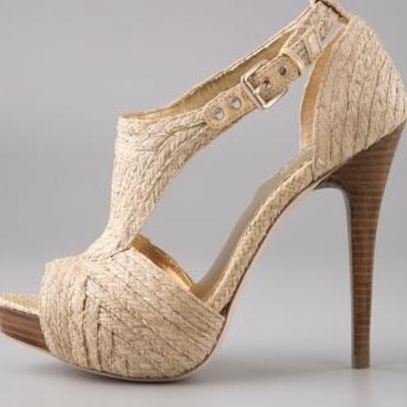 Report Signature Lucie 2 Platform Raffia Sandals - Picture 3 of 4